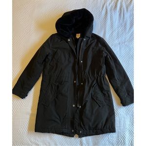 Gap - waterproof  Hooded Teddy Lined Adjustable Coat - water resistant outer